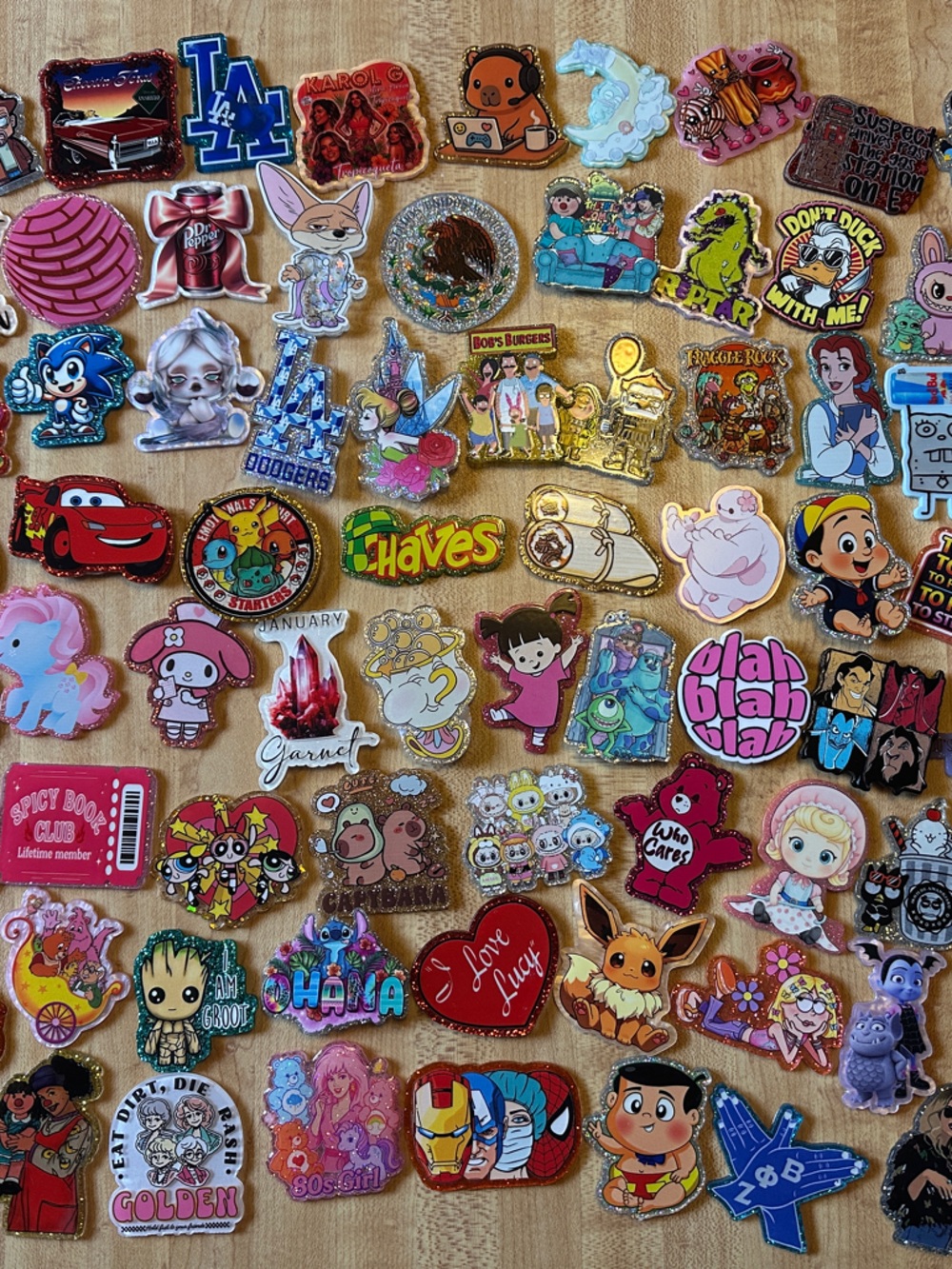 Assorted Acrylic Flat Back Charms- 72 various styles